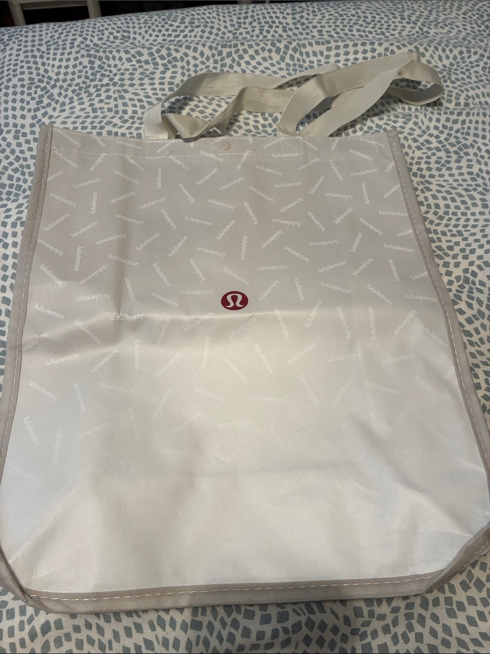 lululemon athletica Cream Tote with Red Logo